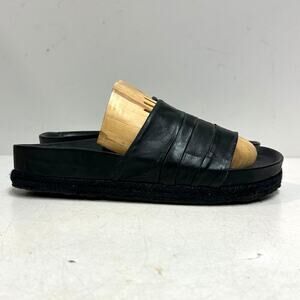 EUC Yuketen Ojaian Slide in Black Calf Sandal Made in Mexico EU 38 M 5.5 W 7.5